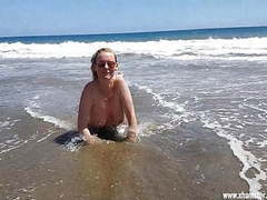 KiloPantyhose presents: The beach whore for everyone on gran canaria uncut