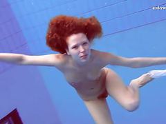 KiloPantyhose presents: Matrosova hot ginger pussy in the pool