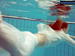 KiloPantyhose presents: Redhead diana hot and horny in a white dress