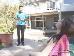 KiloPantyhose presents: Sunbathing teen fucked by not step dad