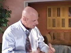 KiloPantyhose presents: Sexy blonde milf in white leggings gets fucked on couch