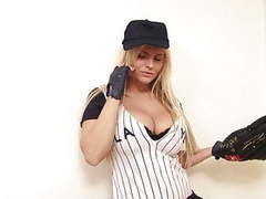 KiloPantyhose presents: Hot baseball player babe shows her juicy tits to the camera