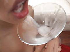 KiloPantyhose presents: Old biker tempted young peacherino with mocha skin alexis love and propoesed her to swallow the glass of cum after sex