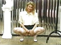 KiloPantyhose presents: Blonde spreads her legs to show off her pussy and ass