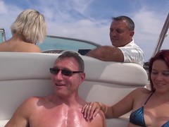 KiloPantyhose presents: Hot ass blondie britney drops her clothes for sex on the boat, Group Sex, Hardcore, Outdoor, Reality, Yacht, Foursome, Bikini