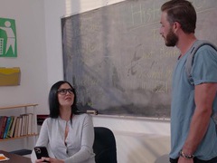 KiloPantyhose presents: Kinky math tutor jasmine jae loves giving head and having sex