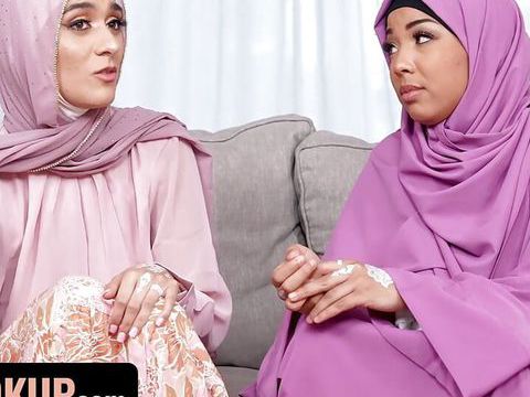 KiloPantyhose presents: Hijab wearing step sisters malina melendez and aubry babcock fuck their step brother - hijab hookup