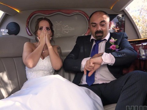 KiloPantyhose presents: Busty bride jennifer mendez gets ass fucked in back of the limo