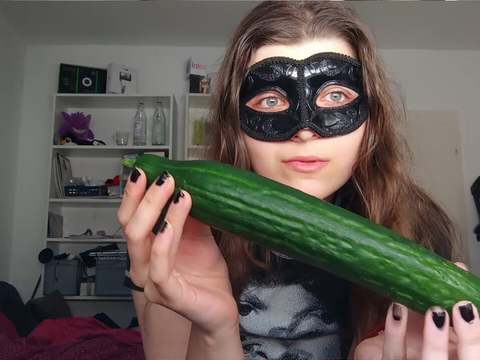 KiloPantyhose presents: 18yo teen fucks huge cucumber!!!  small tits, shy teeny, perfect body  amateur teen