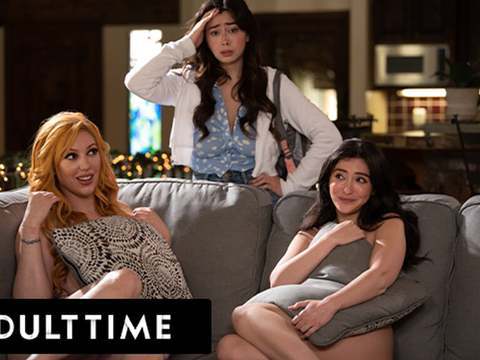 KiloPantyhose presents: Adult time - horny stepmom lauren phillips caught fucking stepdaughter's bully! wild lesbian 3-way!
