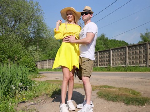 KiloPantyhose presents: Blonde novella night gets fucked from behind in public - hd
