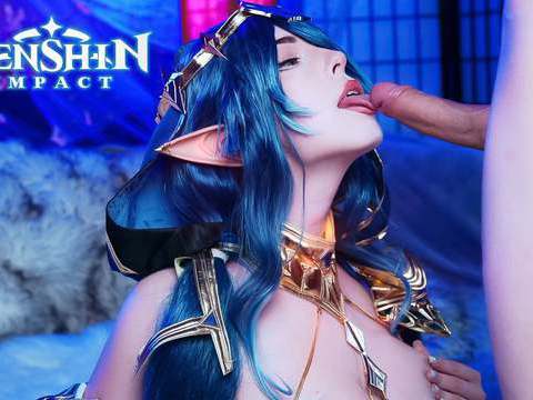 KiloPantyhose presents: Genshin impact. layla swallows a big cock down her throat - mollyredwolf
