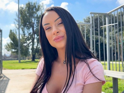 KiloPantyhose presents: Brunette cara mella having fun while sucking her lover's dick