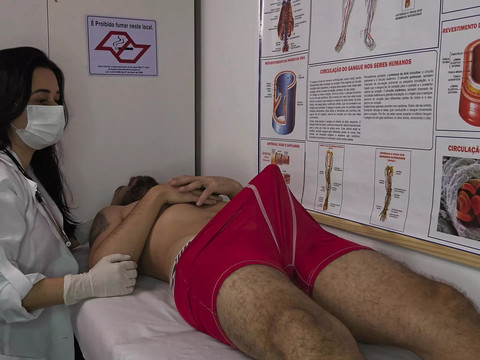 KiloPantyhose presents: Nurse gets excited by patient's erection