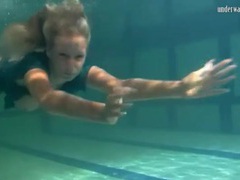 KiloPantyhose presents: Big tits blonde girl swims in the nude