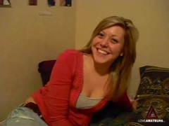 KiloPantyhose presents: Super cute blonde gets wet and gets fucked