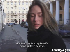 KiloPantyhose presents: Beautiful teen strips and sucks in reality porn