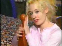 KiloPantyhose presents: Blonde girl rides her big bedpost
