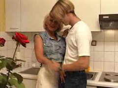 KiloPantyhose presents: Fucking his busty aunt in the kitchen