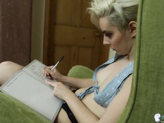 KiloPantyhose presents: Slender sexy blonde with her small tits exposed