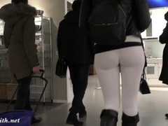 KiloPantyhose presents: Jeny smith  camel toe white leggings