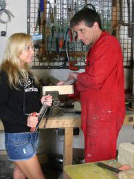 KiloPantyhose presents: Blonde teenage beauty fucking her old and horny handyman
