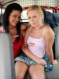 KiloPantyhose presents: Naughty young Ellis and her hot friend share a hard cock