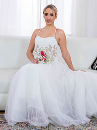 KiloPantyhose presents: Blonde bride Anna Khara has sex with the groom and a photographer at once