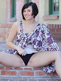 KiloPantyhose presents: Pretty iranian dark-haired Brooke Lee Adams pleasures her pussy in a secluded area