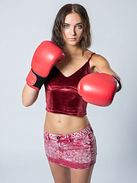 KiloPantyhose presents: Sexy Ukrainian belle Oxana Chic strips off her clothes and poses nude in a gym